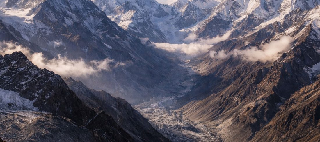 Six newly discovered 8,000-meter peaks in Nepal revealed through advanced GIS mapping technology, showing untouched Himalayan terrain.