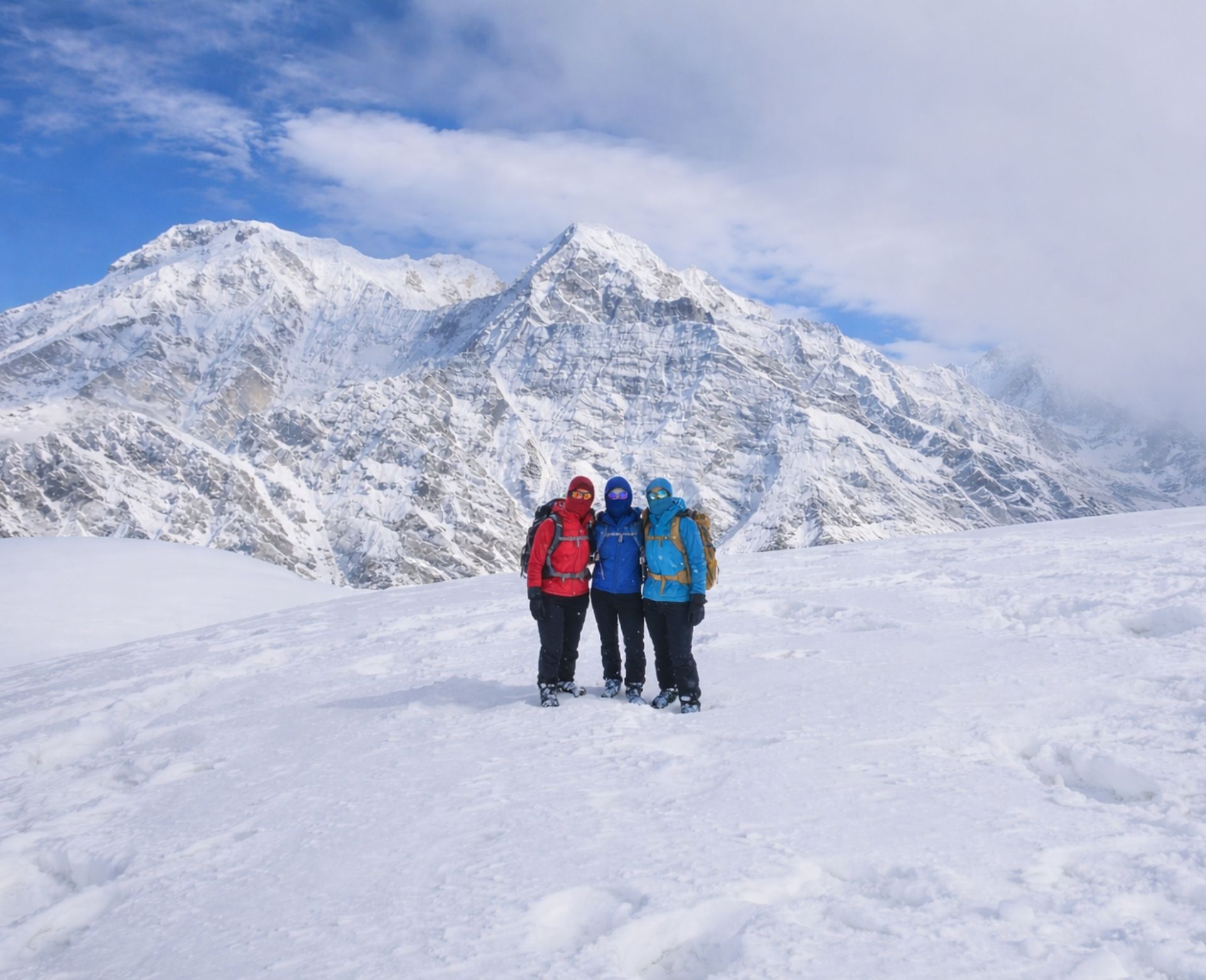 Winter trekking in Nepal showcasing snow-covered Himalayan trails, clear skies, and peaceful mountain landscapes during the off-season.