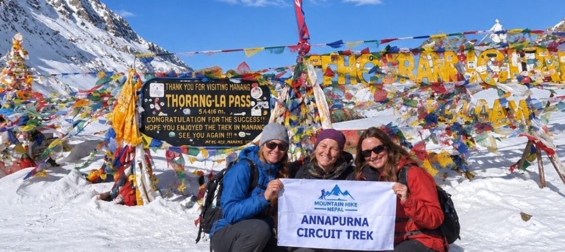 Annapurna Circuit Trek group at Thorong La Pass