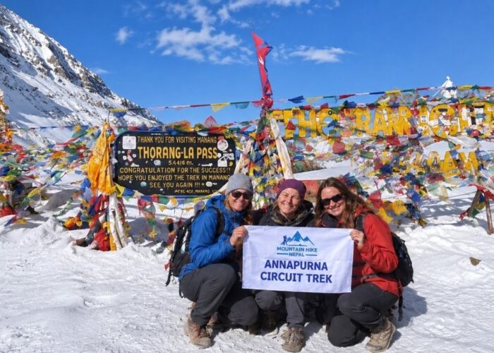 Annapurna Circuit Trek group at Thorong La Pass
