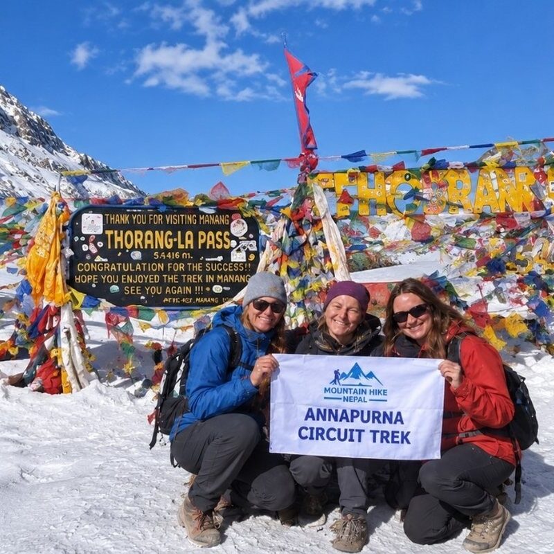 Annapurna Circuit Trek group at Thorong La Pass