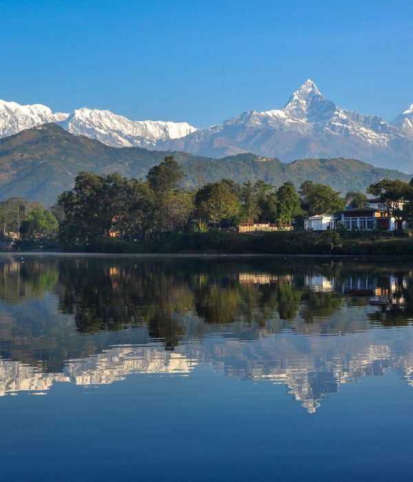 Annapurna mountain reflection in Pokhara during Kathmandu & Pokhara Luxury Private Tour