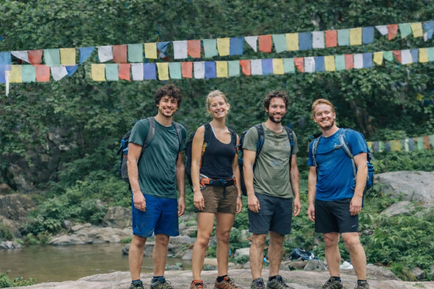 Group of hikers on the Sundarijal Chisapani Nagarkot 3-Day Hiking Tour near Kathmandu