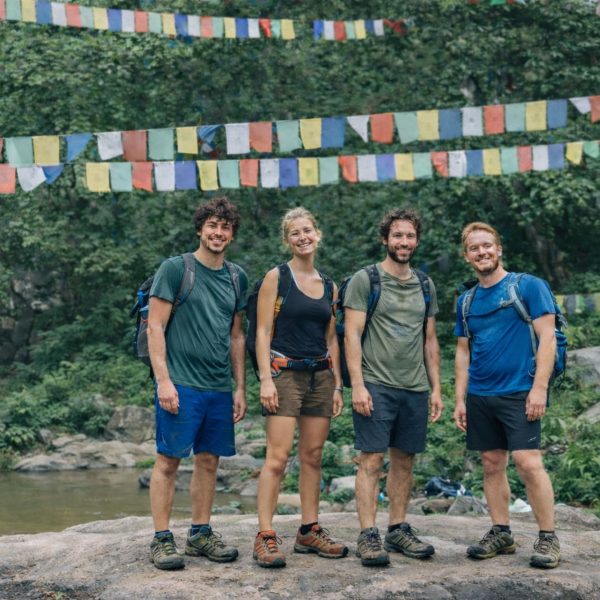 Group of hikers on the Sundarijal Chisapani Nagarkot 3-Day Hiking Tour near Kathmandu