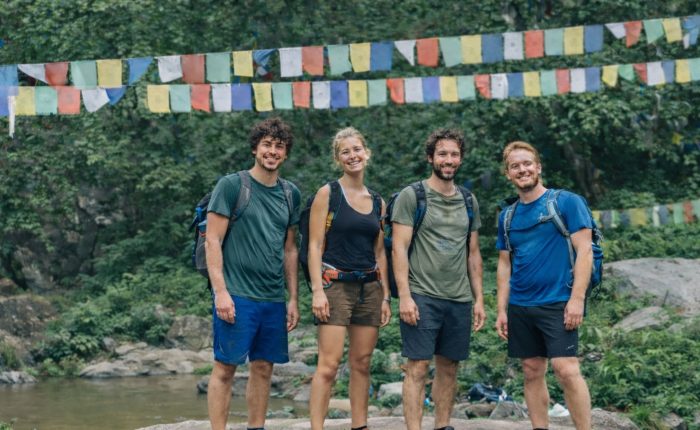 Group of hikers on the Sundarijal Chisapani Nagarkot 3-Day Hiking Tour near Kathmandu