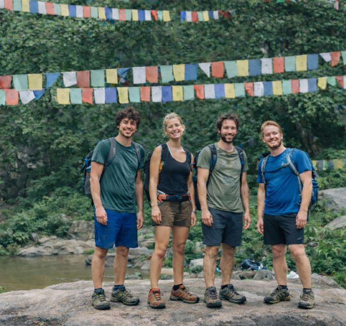 Group of hikers on the Sundarijal Chisapani Nagarkot 3-Day Hiking Tour near Kathmandu