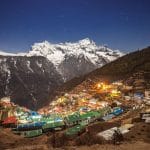 Namche Bazaar at night during the 5-Day Everest View Trek in the Everest region of Nepal