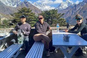 Trekkers having breakfast at Hotel Everest View during the Everest View Trek