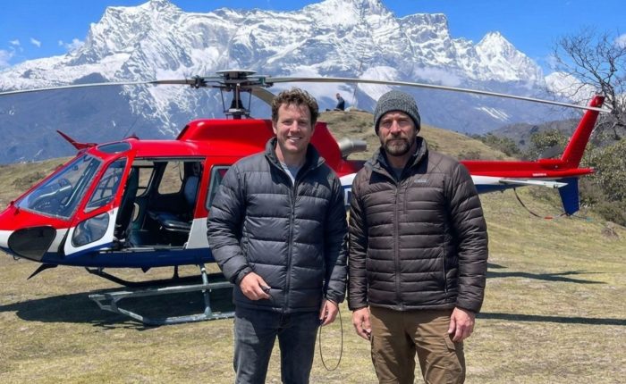 Everest Base Camp Helicopter Tour landing at Kala Patthar with Mount Everest backdrop