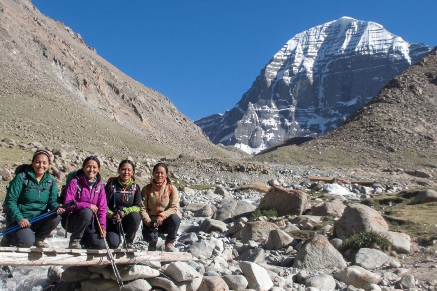 Kailash Mansarovar Yatra pilgrims trekking on the Mount Kailash Parikrama route