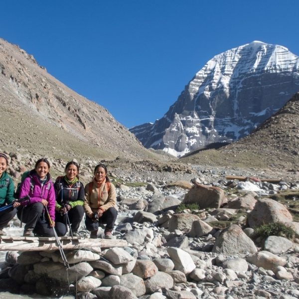 Kailash Mansarovar Yatra pilgrims trekking on the Mount Kailash Parikrama route