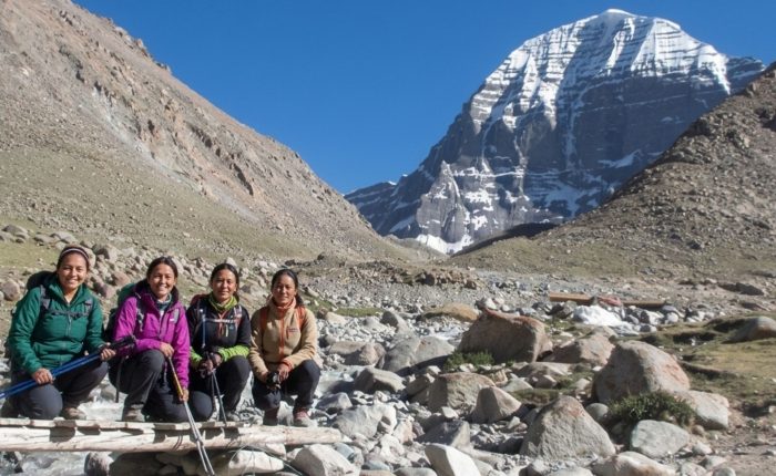 Kailash Mansarovar Yatra pilgrims trekking on the Mount Kailash Parikrama route