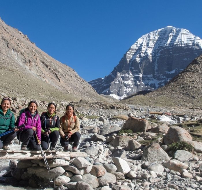 Kailash Mansarovar Yatra pilgrims trekking on the Mount Kailash Parikrama route