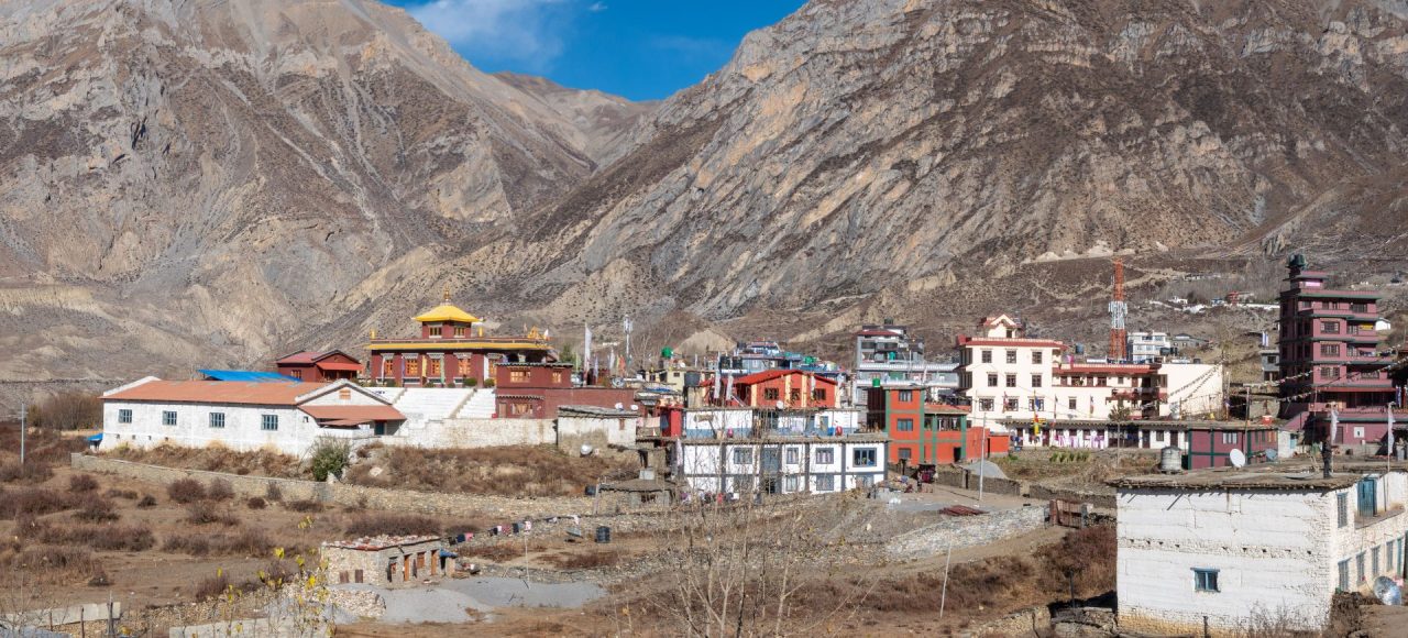 Muktinath village in Mustang region during Lower Mustang Overland Tour Nepal