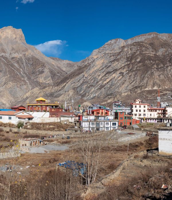 Muktinath village in Mustang region during Lower Mustang Overland Tour Nepal
