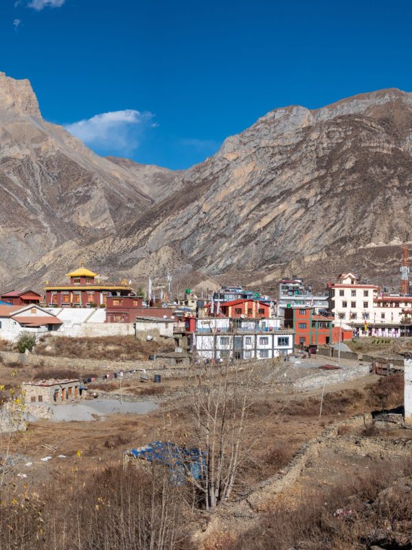 Muktinath village in Mustang region during Lower Mustang Overland Tour Nepal