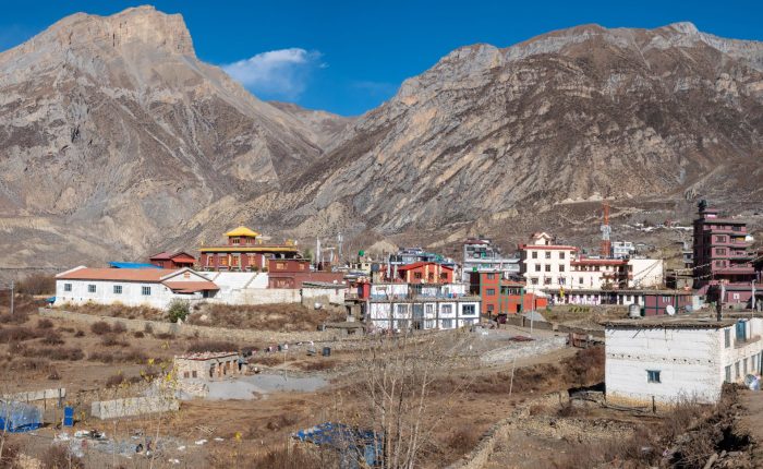 Muktinath village in Mustang region during Lower Mustang Overland Tour Nepal