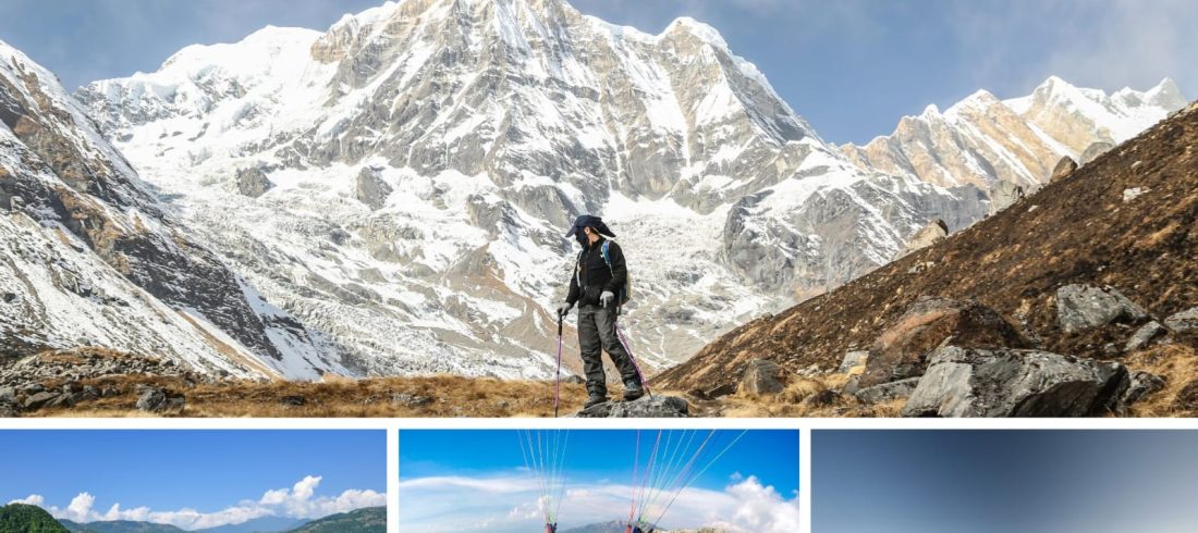 Things to do in Pokhara Nepal including Annapurna trekking views, Phewa Lake boating and paragliding adventure
