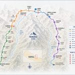 Manaslu Circuit Trek Map showing the complete trekking route from Machha Khola to Dharapani via Samagaon, Samdo and Larkya La Pass in Nepal
