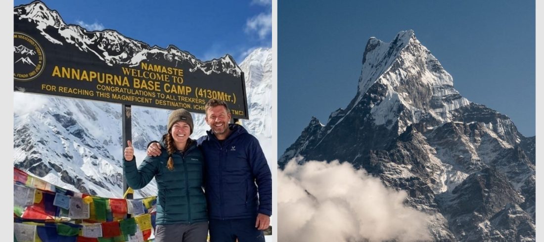 Mardi Himal vs ABC trek comparison with Annapurna Base Camp trekkers and Machhapuchhre mountain in Nepal