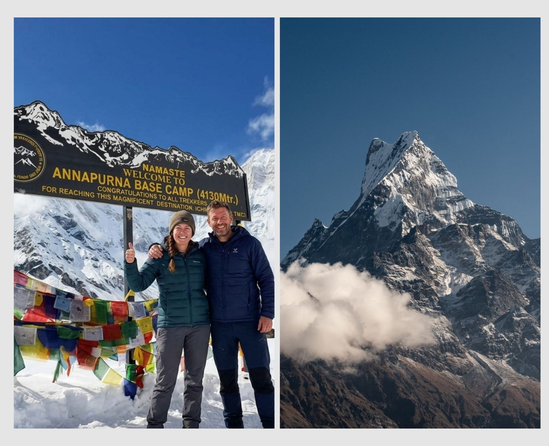 Mardi Himal vs ABC trek comparison with Annapurna Base Camp trekkers and Machhapuchhre mountain in Nepal