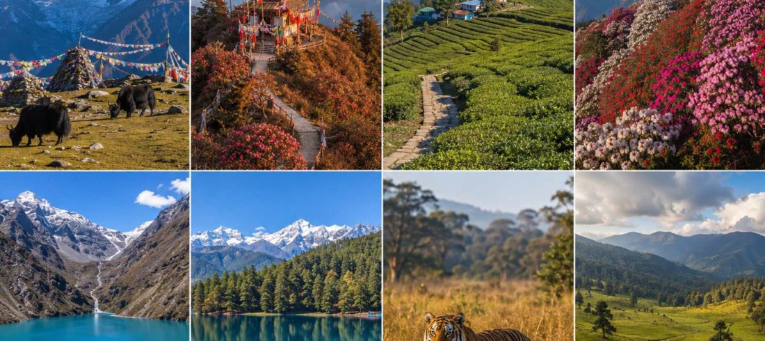 Nepal Beyond Everest showcasing hidden Himalayan destinations, alpine lakes, tea gardens, wildlife, rhododendron forests, and mountain landscapes