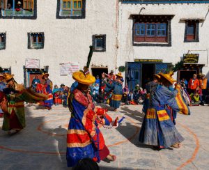 Upper Mustang Tour – Tiji Festival in Lo Manthang Monks performing the Tiji Festival in Lo Manthang during the Upper Mustang Tour in Nepal