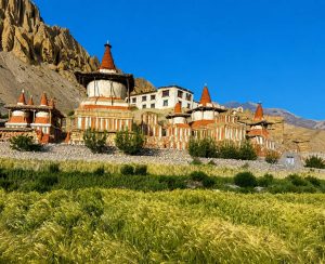 Upper Mustang – Ancient Buddhist Chortens in Nepal Ancient Buddhist chortens and traditional monastery in Upper Mustang, Nepal
