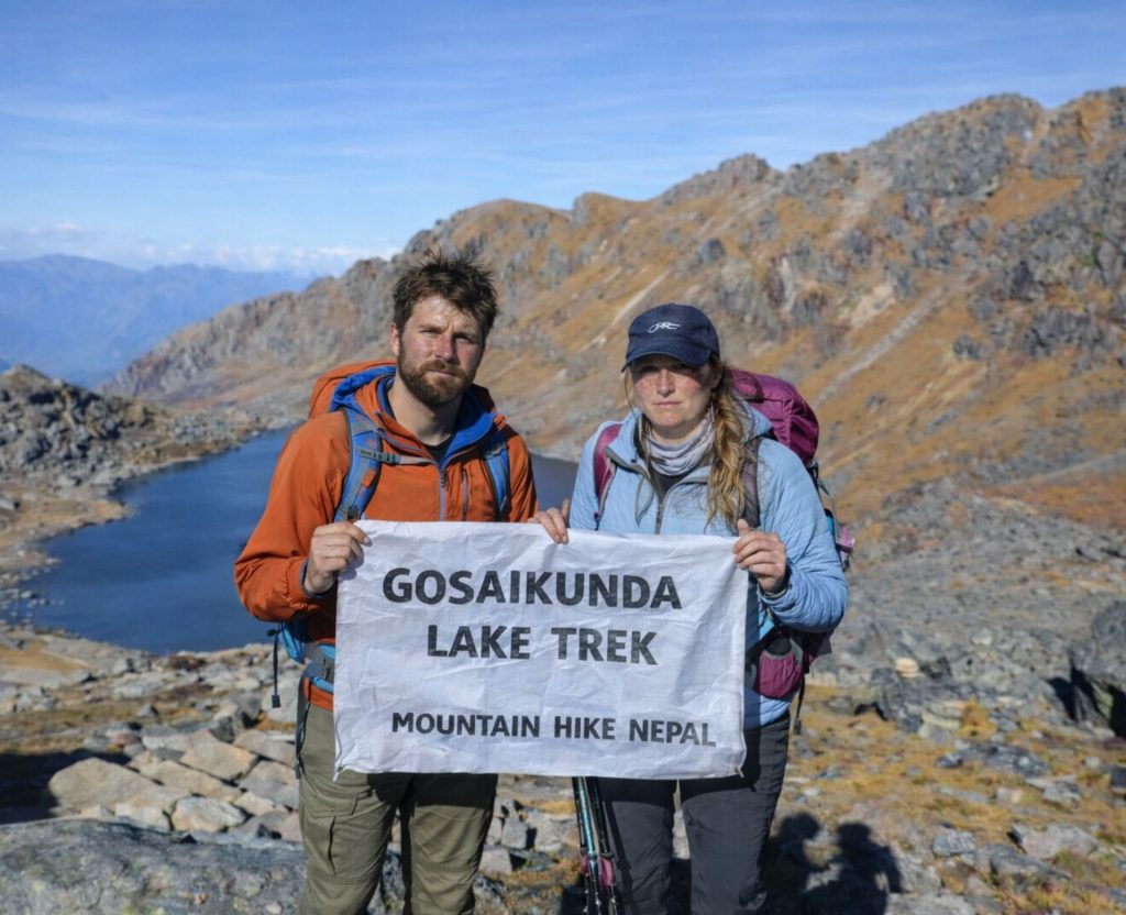 Gosaikunda Lake Trek with trekkers near Gosaikunda Lake