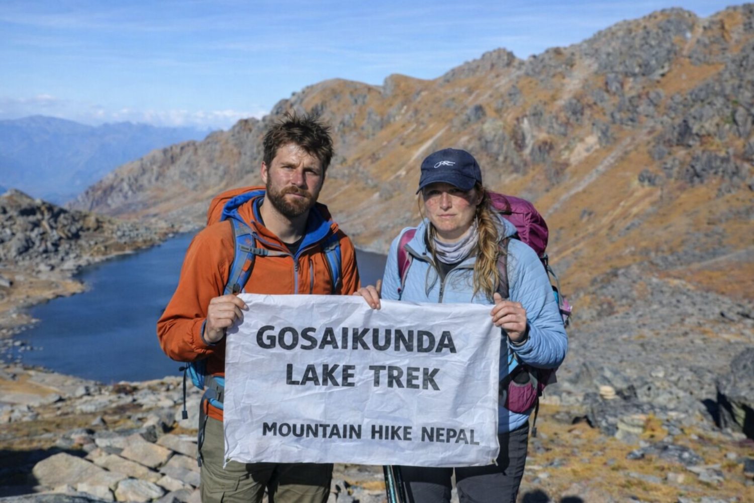 Gosaikunda Lake Trek with trekkers near Gosaikunda Lake