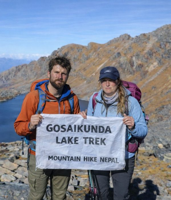 Gosaikunda Lake Trek with trekkers near Gosaikunda Lake