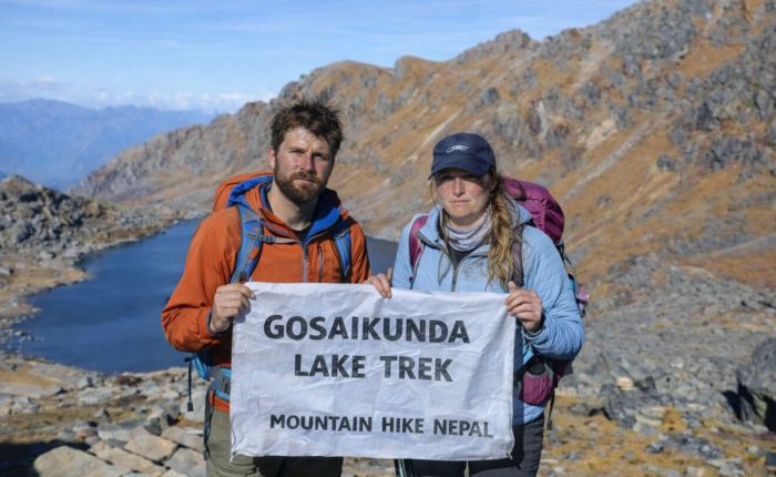 Gosaikunda Lake Trek with trekkers near Gosaikunda Lake