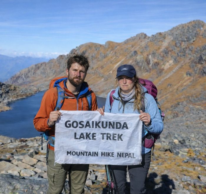 Gosaikunda Lake Trek with trekkers near Gosaikunda Lake