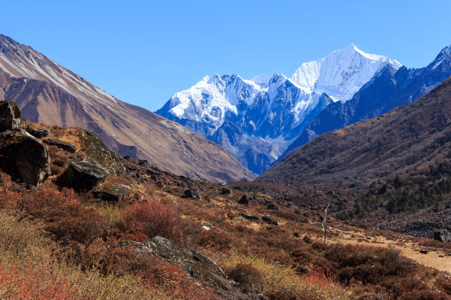 Mountain view along the Langtang Gosaikunda Trek