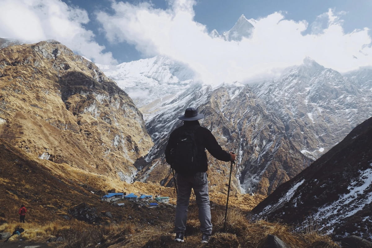 Annapurna Base Camp trail view, the busier alternative compared to the Dhaulagiri Annapurna Community Trek