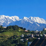 Ghandruk village in the Annapurna region of Nepal with Annapurna South in the background