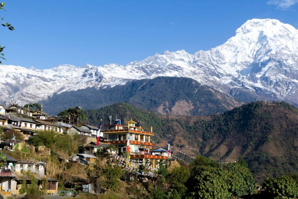 Ghandruk village in the Annapurna region on the Dhaulagiri–Annapurna Community Trek