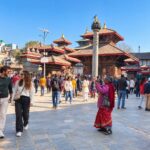 Tourists exploring Kathmandu Durbar Square in Nepal